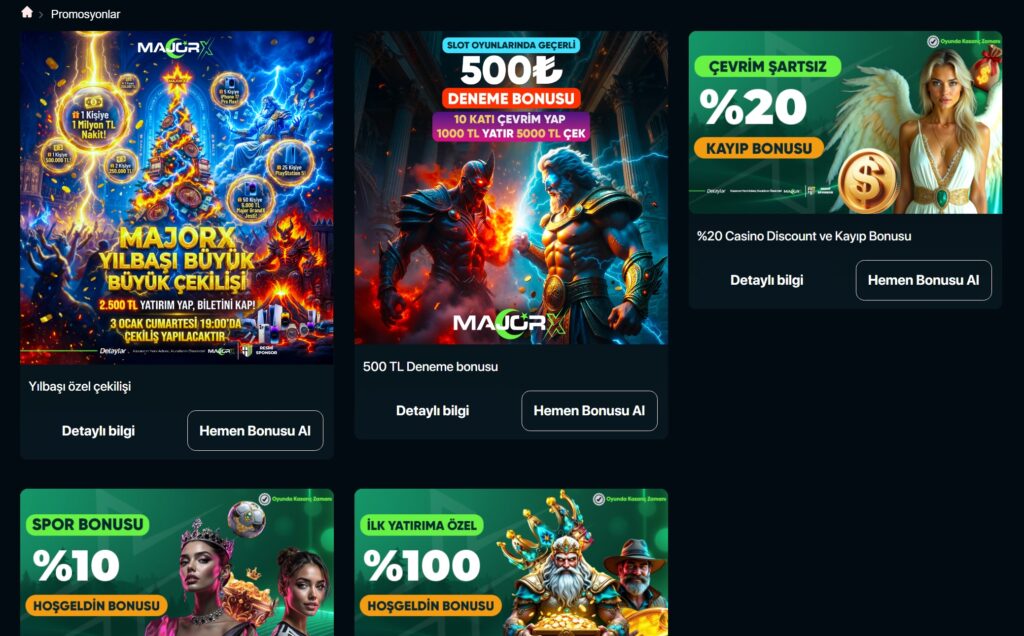 majorx bonusları
